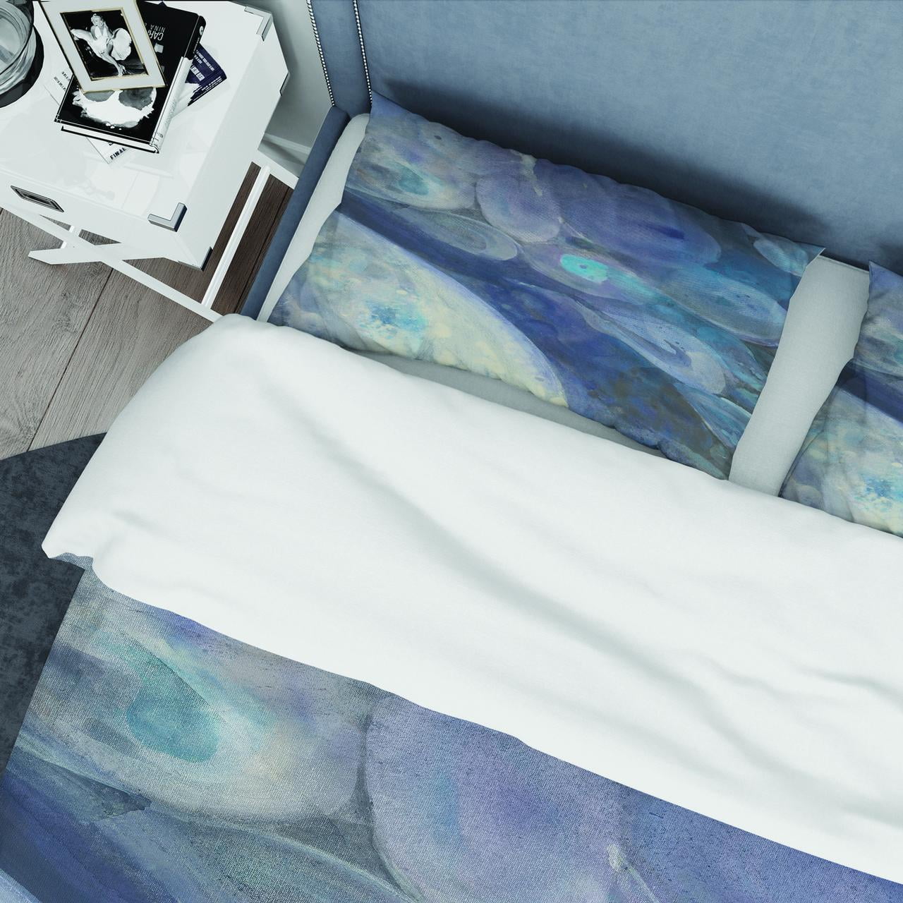 Designart 'Into the Indigo Stream I' Geometric Duvet Cover Set
