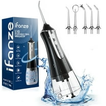 Posrue Water Flosser Cordless for Teeth Cleaning, Rechargeable Oral Irrigator 3 Modes 5 Tips IPX6 Waterproof Powerful Battery Water Teeth Cleaner Pick for Home Travel