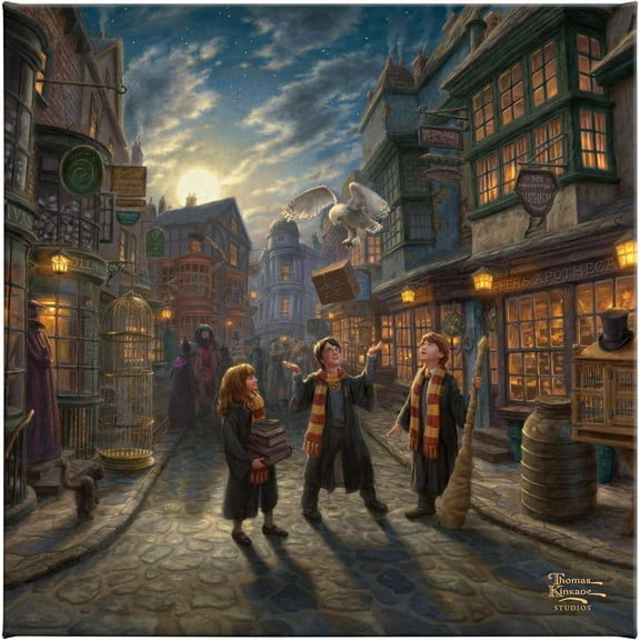 Thomas Kinkade Harry Potter™ Diagon Alley™ 14" x 14" Gallery Wrapped Canvas