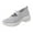 Grey, variant on Womens Slip-On Walking Shoes Summer Breathable Mesh Shoes Running Shopping Flat Comfort Wedge Platform Loafers Casual Shoes Women's Hollow Out Wedge Sport Shoes