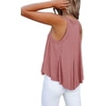 thumbnail image 6 of Women's Flowy V Neck Cami Shirts Summer Casual Tank Tops Loose Sleeveless T Shirts, 6 of 6
