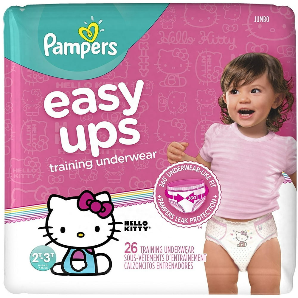 2 Pack - Easy Ups Training Pants Pull On Disposable Diapers for Girls