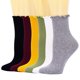 thumbnail image 2 of Calcetines de mujer. Calcetines casuales con puños vueltos y volantes hasta el tobillo, transpirables, de algodón de punto fresco, con forma de lechuga, paquete de 3, 2 of 5