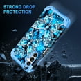 thumbnail image 2 of Casetego for Samsung Galaxy A16 5G Case,Glow in The Dark Three Layer Heavy Duty Shockproof Protection Hard Plastic Bumper+Soft Silicone Protective Case,Blue Butterfly, 2 of 8