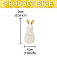 thumbnail image 3 of THHEIC Spring Easter Bunny Figurine, White Ceramic Rabbit Statue 7.2 Inches Tall, Table Centerpiece for Mantel, Shelf, and Home Easter Holiday Decor, 3 of 4