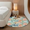 thumbnail image 2 of Coastal Beach Round Area Rug 8Ft Washable Large Circle Rugs for Living Room Dorm, Nautical Summer Coral Starfish Shell Non-Slip Carpet Floor Mats Indoor Outdoor Carpet Runner Aesthetic Home Decor, 2 of 8