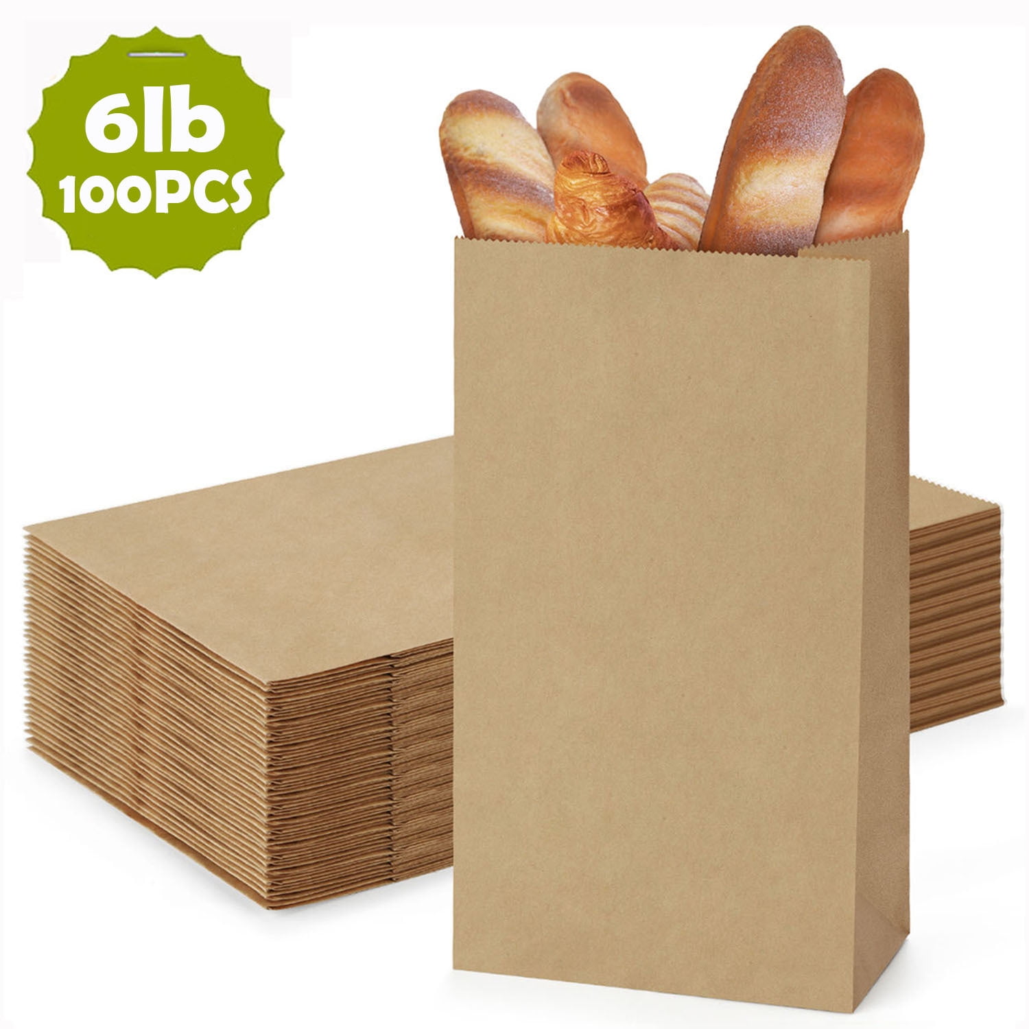 BagDream Paper Lunch Bags 6lb 100Pcs Kraft Paper Bags Bulk, Craft Bags