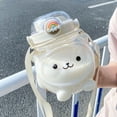 thumbnail image 1 of Vaso de agua Summer Bear de gran capacidad, doble bebida, botella de agua de gran barriga, vaso de plástico de alto valor para niñas, bonito para estudiantes, 1 of 5