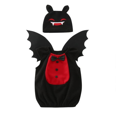 

Honeeladyy Sales Online Halloween Little Devil Boys And Girls 3d Modeling Romper Jumpsuit Hat Set