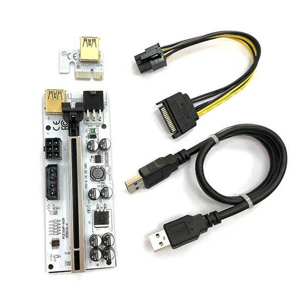Tarjeta Pci-e Riser Sata 6p Pcie Pci-e Express Adaptador 1x 16x Extensor Usb3.0