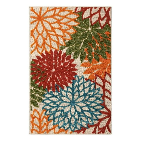 Pemberly Row 32" x 48" Fabric Indoor/Outdoor Rug in Multi-Color