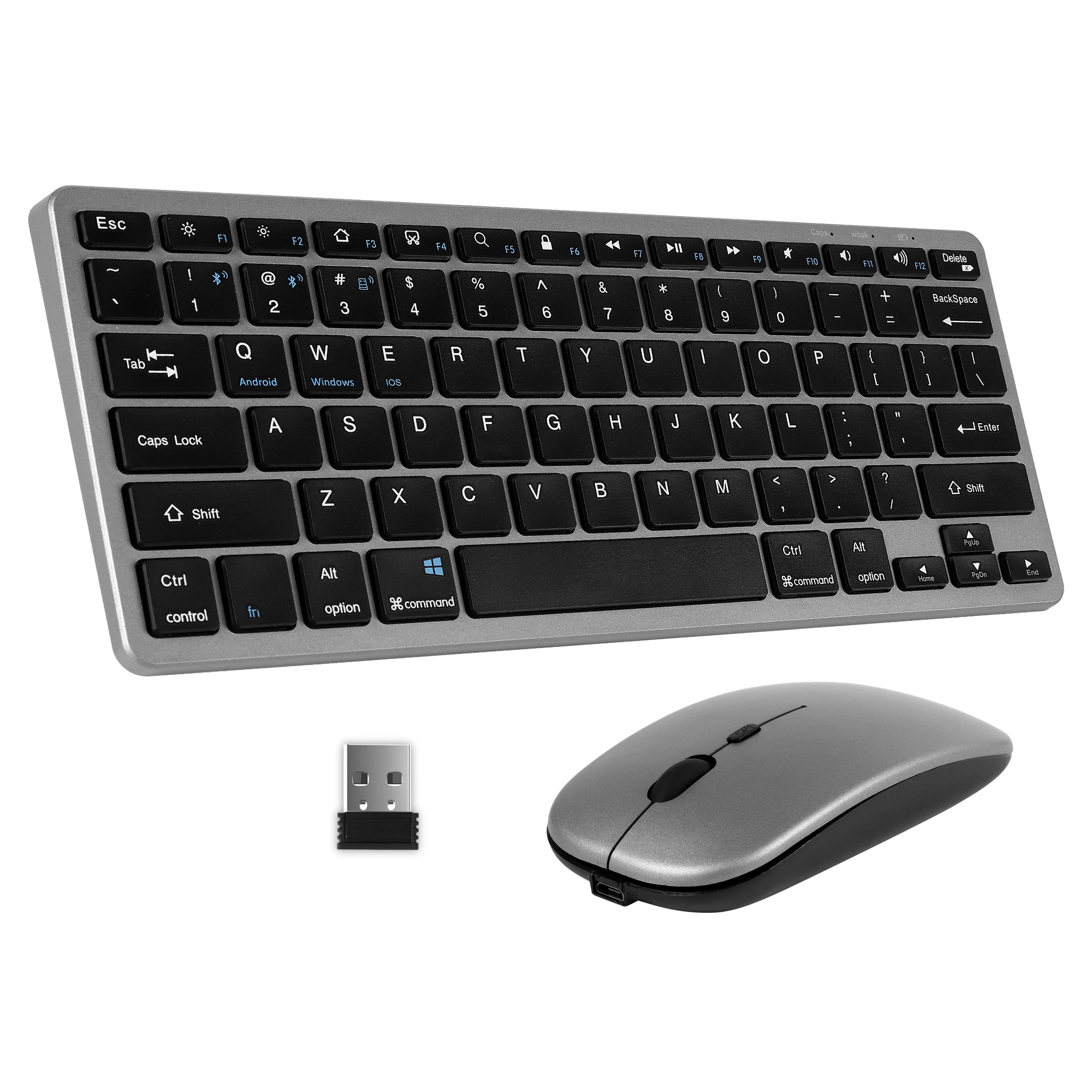 Wireless Keyboard and Mouse Combo Elec Space Ultra Slim Rechargeable