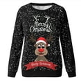 thumbnail image 4 of Chandail en Molleton de Noël pour Femmes, Col Rond, Chaud, Manches Longues, Cardigan Imprimé, Mode, Mi-Longue, 4 of 6