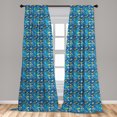 thumbnail image 5 of Ambesonne Space Curtains, Alien and Human Astronaut, Pair of 28"x63", Blue Grey Yellow, 5 of 5