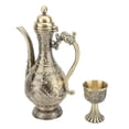 thumbnail image 4 of Juego De Té Vintage, Tetera Turca De Metal Bandeja 4 Tazas Y Bandeja Artesanal Detalle De Boda Decoración Del Hogar Decoración De Fiestas, 4 of 7