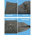 thumbnail image 7 of Youloveit Men's Cargo Shorts, Multi Pockets Military Shorts, Cotton Twill Cargo Shorts Outdoor Wear, Khaki/Black/Gray, 7 of 7