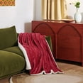 thumbnail image 2 of GentleSoft Sherpa Fleece Throw Blanket for Couch - Thick and Warm Throw for Girls and Women, Soft Fuzzy Plush Christmas Blanket for Winter, Red, 50x60 Inches, 2 of 7