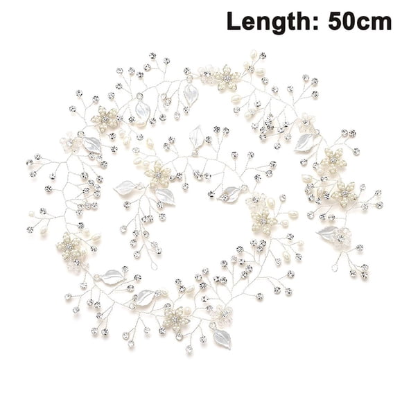 Bridal Extra Long Pearl and Crystal Beads Bridal Hair Vine Wedding Head Piece Bridal Hair Accessories Headband Hair Jewelry Hair Accessories