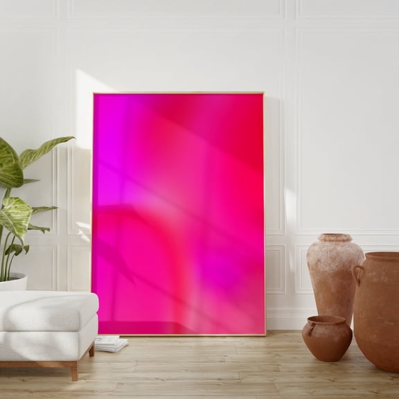 Hot Pink Aura Gradient Wall Art, Unframed Paper Print Size 8x12