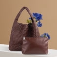 thumbnail image 4 of Bolso de hombro de cuero para mujer Bolso de mano trenzado informal Bolso versátil para otoño e invierno, 4 of 7