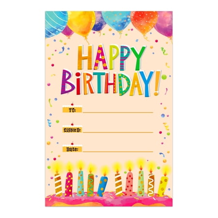 WaaHome 30pcs Happy Birthday Recognition Awards Happy Birthday Certificates for Students