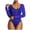 ☪136-Blue, variant on Nuoqisi Long Sleeve Bodysuit for Women Crew Neck Body Suits Zip Up Design Tummy Control Bodysuit Shirts 2026