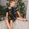 thumbnail image 4 of Balery Gold Rose Skull Conjunto de Pijama Infantil de Manga Corta con Estampado – Ropa de Dormir de Algodón Suave-XX-Large, 4 of 6