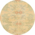 thumbnail image 1 of Ahgly Company Machine Washable Indoor Round Abstract Yellow Area Rugs, 8' Round, 1 of 7