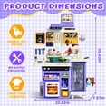 thumbnail image 3 of JoyStone 78PCS Large Kids Play Kitchen Set for Toddlers, 35.43 in Pretend Cooking Toy Kitchen with Interactive Menu, Water Play Coffee Maker, Lights Sounds Music for Kids 3+, Purple, 3 of 13