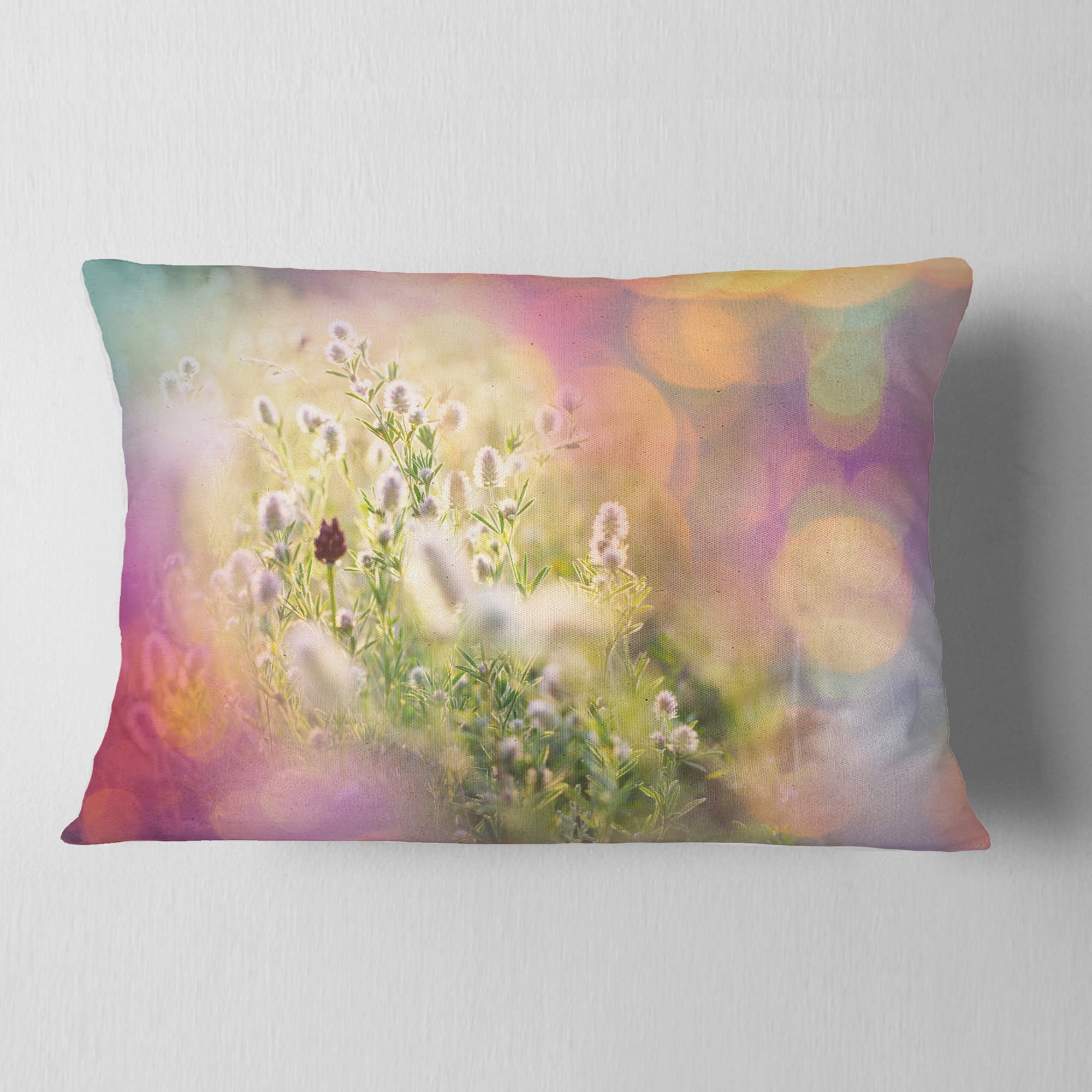 Designart 12" x 20" Green Polyester Throw Pillow