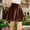 Brown, variant on OGLCCG Girls Vintage Velvet Skater Mini Skirts Stretchy Flared Pleated Skater Skirt Solid Color High Waist Flowy Skirts 4-15 Years