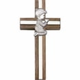 thumbnail image 3 of 4 inch Praying Boy Cross, Walnut w/ Antique Silver inlay, 3 of 3