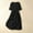 Black, variant on Xqxayjr Ladies Summer Short Sleeve Cotton Linen Graduation Dresses Under $5 Casual Loose Drawstring Flowy Maxi Long Dresses Button Up V Neck Elegant Black Church Dress