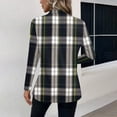 thumbnail image 4 of Women's Fashion Athleisure Long-Sleeve Plaid Print Stand-Collar Polo Shirt Top, Comfortable & Skin-Friendly & Breathable, Gifts for Women, 4 of 5