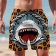thumbnail image 6 of Mens Beach Shorts Straight Leg Funny Printed Drawstring Short Pant Summer Stylish Shorts with Pockets Coffee L, 6 of 9