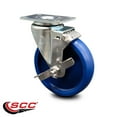 thumbnail image 2 of 5 Inch Solid Polyurethane Wheel Swivel Top Plate Caster with Brake SCC, 2 of 2