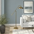 thumbnail image 4 of Evelyn&Zoe Devon Boom Arm Floor Lamp with Metal Shade, Brass/Brass, 4 of 7