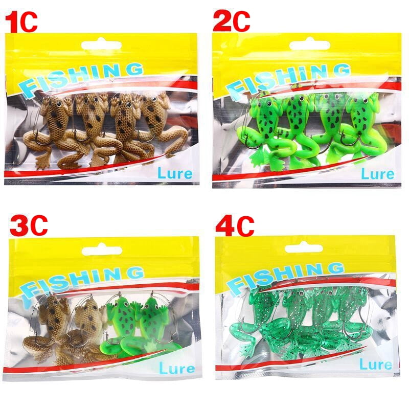 4PC/Set 6cm 5.2g Set Of Sea Soft Rog Rubber Fishing Lures Jigs Plastic Fish With Hookfish Carp Reel