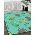 thumbnail image 3 of Ahgly Company Machine Washable Indoor Round Transitional Medium Sea Green Area Rugs, 5' Round, 3 of 7
