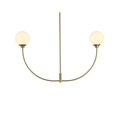 thumbnail image 4 of Living District Nyomi 24" 2-Light Metal/Glass Chandelier in Satin Gold/White, 4 of 7