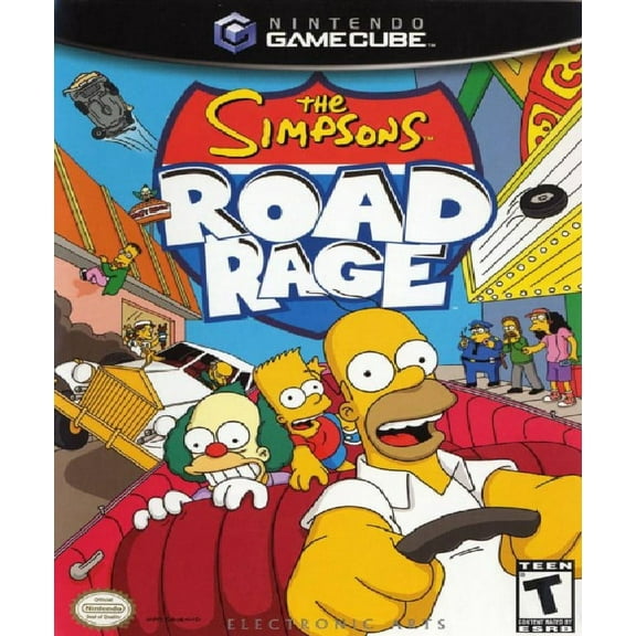 Restored The Simpsons Road Rage (Nintendo GameCube, 2001) Vehicular Game (Refurbished)