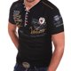thumbnail image 2 of Camisas Cuello De Hombre Sleeve T camisa Blase Personalidad Fashion Short Tops Mens camisa de letra Button Men's blusa (Black, XXL), 2 of 5
