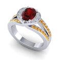 thumbnail image 2 of 2.35 Ct New Oval Cut Garnet & Citrine Gemstone Bridal Ring for Ladies Solid 18K White Gold Size 3.5 by Diamond-Capitals, 2 of 8