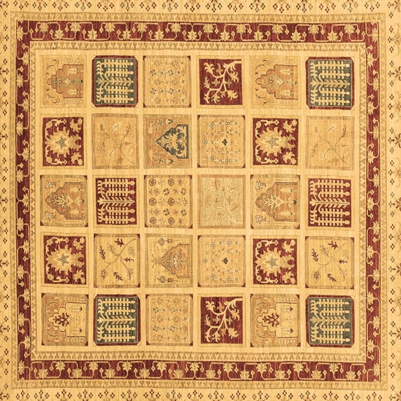 Ahgly Company Indoor Square Oriental Brown Modern Area Rugs, 3' Square
