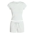 thumbnail image 5 of No Boundaries Sleep Ribbed Tee and Shorts Set, 2-Piece, Women’s XXS-3X, 5 of 5