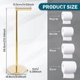 thumbnail image 2 of FUYGRCJ Toilet Paper Holder Free Standing Toilet Roll Holder with Top Storage Shelf Rustproof Stainless Steel Toilet Paper Stand Pedestal Toilet Paper Dispenser No Drilling Toilet Paper Holder Stand, 2 of 10