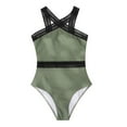 thumbnail image 4 of Lindreshi One Piece Swimsuits for Women Women's Solid Color Bikini Swimsuit Beachwear Set, 4 of 9