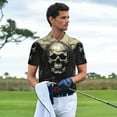 thumbnail image 3 of Uemuo Vintage Winged Rose Skull for Men’s Golf Shirt – Premium Pique Cotton Polo, Soft & Breathable Casual Short Sleeve Shirt, Comfortable Activewear for Sports & Leisure-3X-Large, 3 of 6
