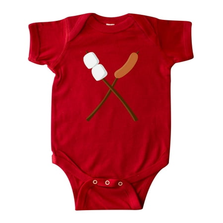 

Inktastic Hot Dog On A Stick Camping Gift Baby Boy or Baby Girl Bodysuit