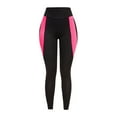 thumbnail image 4 of Fiaer Women's Fitness High Waist Yoga Pants Printed Stretch Legging Stretch Color Blocking Slim Fit Tummy Control Lifting Trousers Hot Pink L, 4 of 6